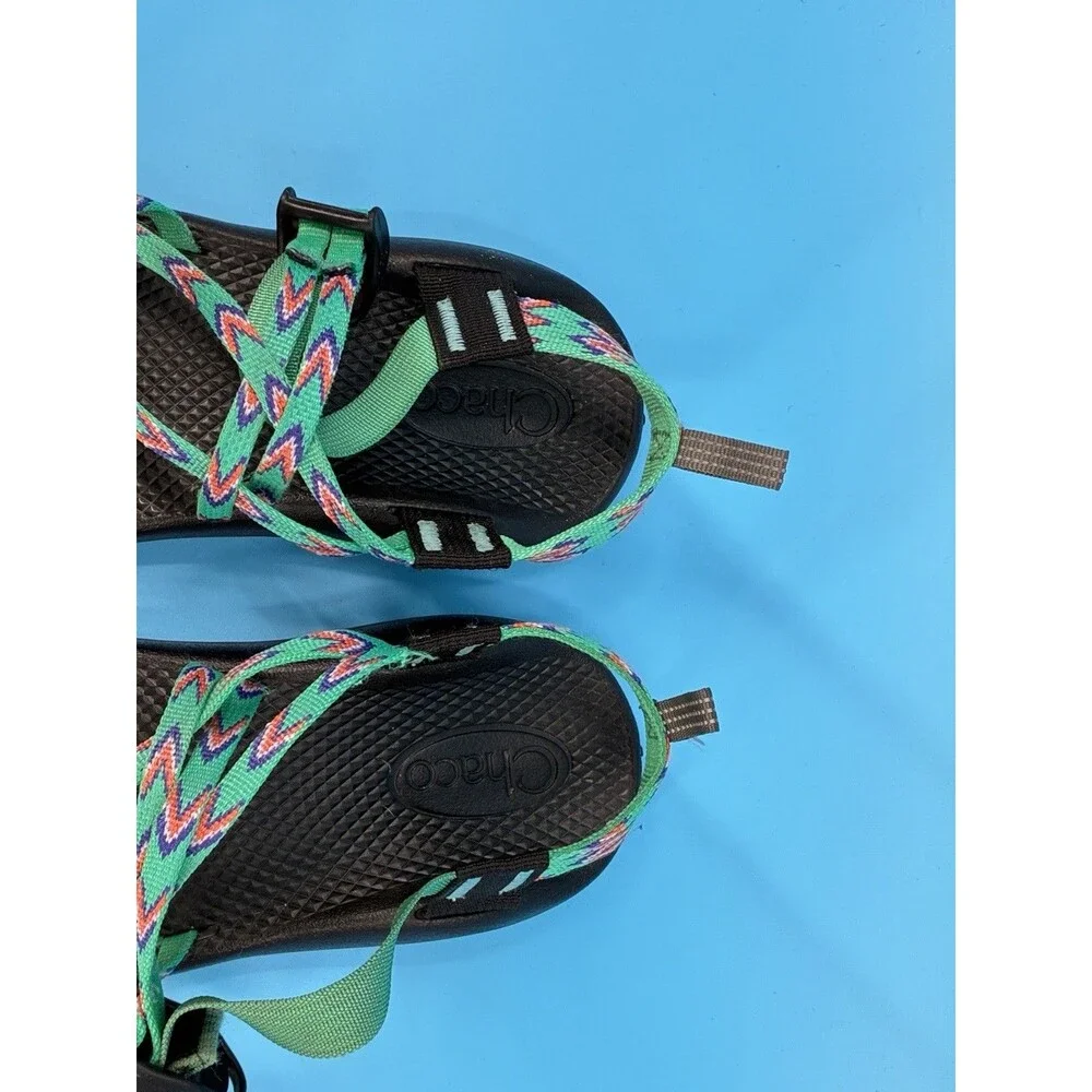 Chaco Z/Cloud X Women’s 5 Green Purple Strappy Sport Hiking Sandals